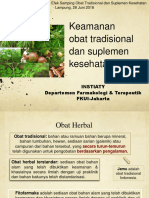 Lampung Present - Keamanan Obat Tradisional Dan Suplemen Kesehatan