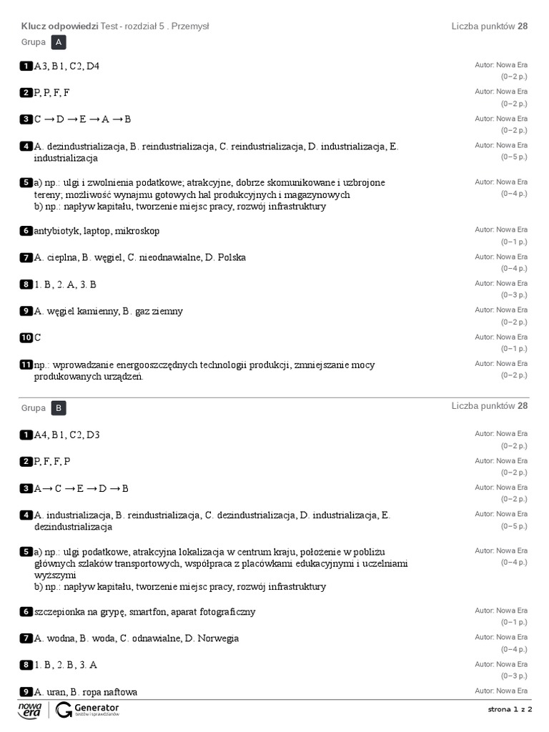 Zestaw 6 Epika 2 Odpowiedzi Klucz_odpowiedzi | PDF