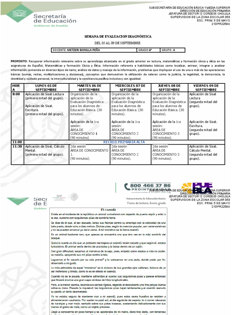 2 - PLAN DE APRENDIZAJE SEMANAL - Del 5 Al 9 de Septiembre | PDF ...