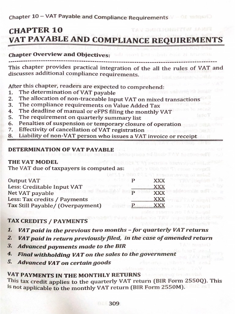 Chapter 10 Vat Payable Compliance Req PDF PDF