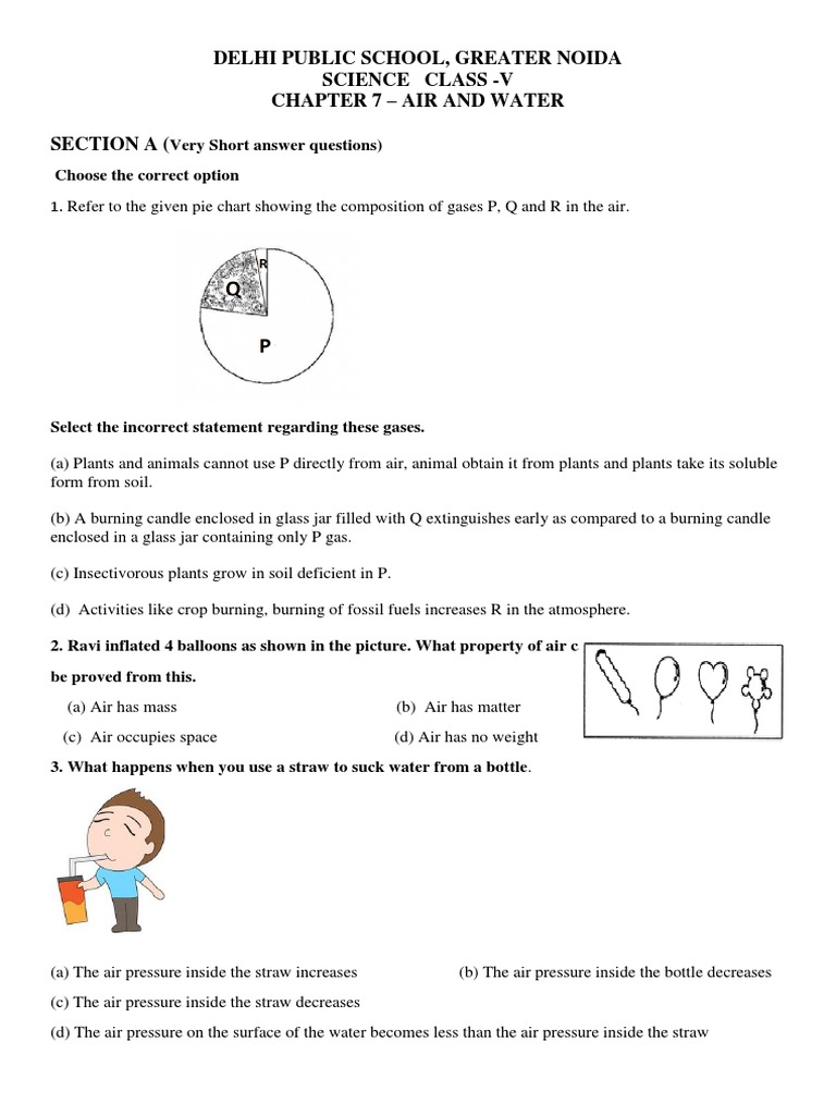 CL 5 L7. Air and Water Worksheet PDF Water Atmosphere Of Earth