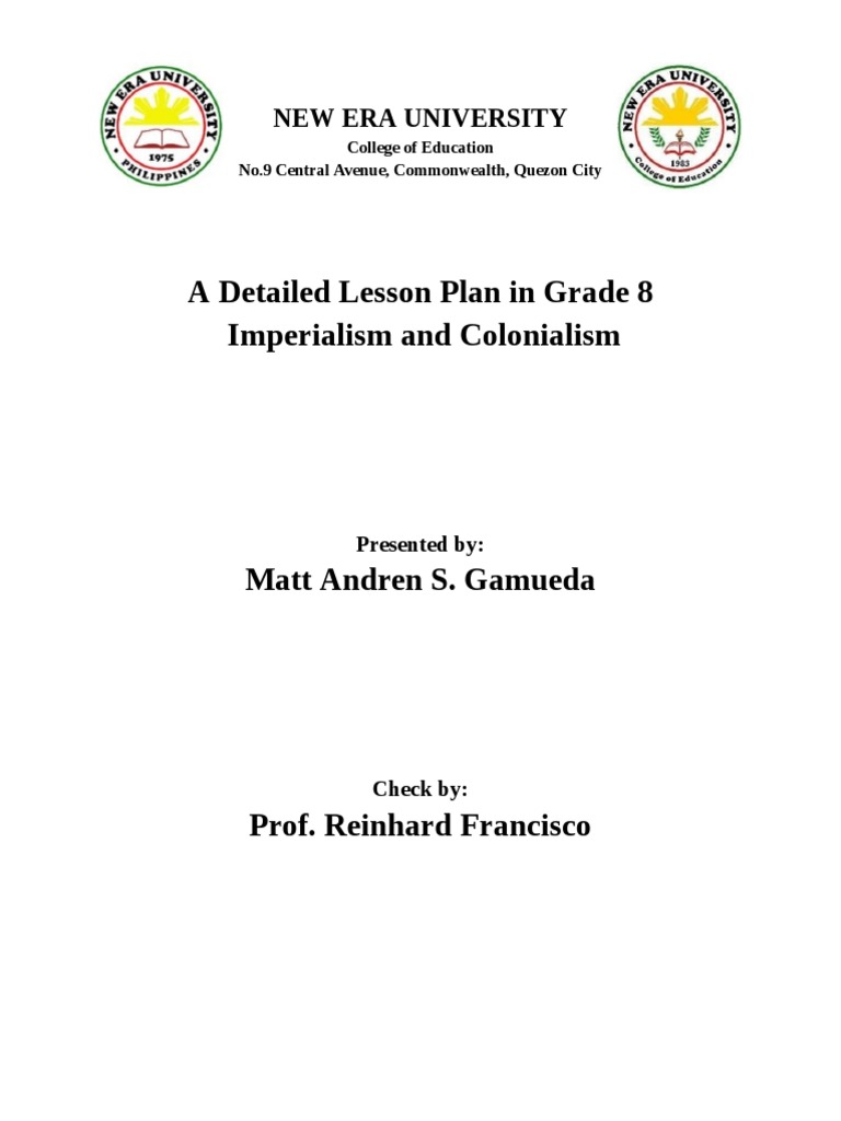 Grade 8 Lesson Plan: Imperialism & Colonialism | PDF | Colonialism ...