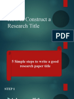 How To Construct A Research Title