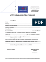 Lettre Engagement Sur Honneur (ART) PDF