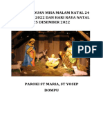 Buku Panduan Misa Malam Natal 24 Desember 2022 Dan Hari Raya Natal 25 Desember 2022