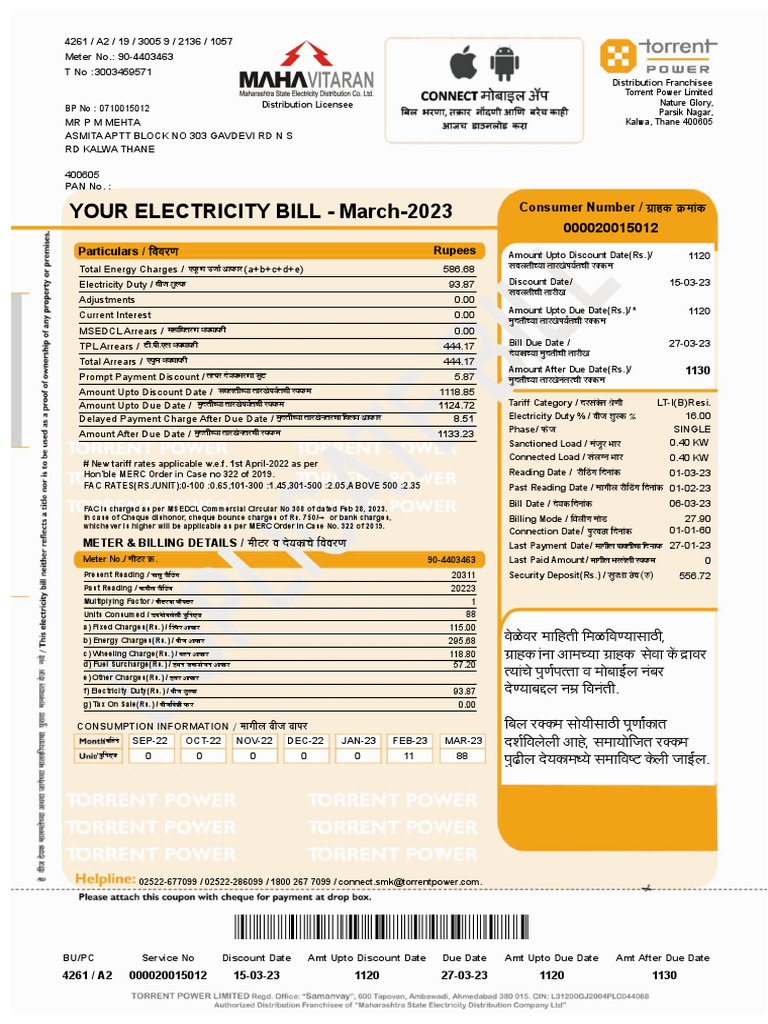 March2023 Your Electricity Bill Ga'Ahk K' Maamk PDF Electric