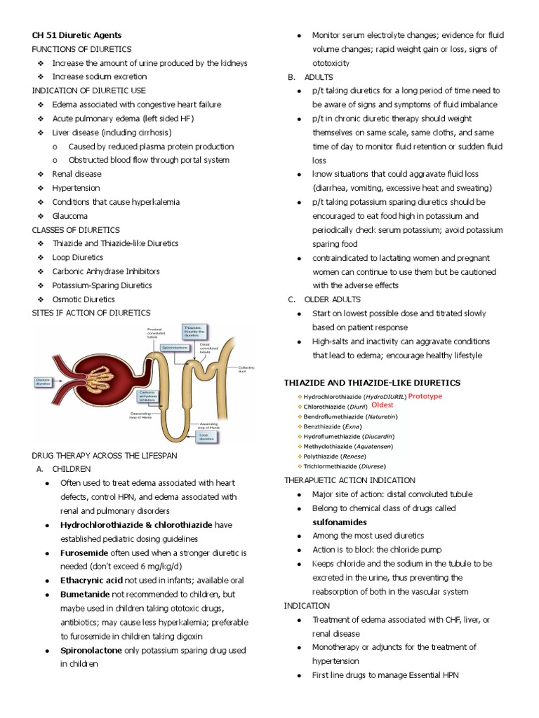 CH 51 Diuretic Agents PDF Diseases And Disorders Medical Specialties