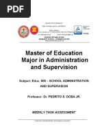 Educ. 605 School Administration Supervision