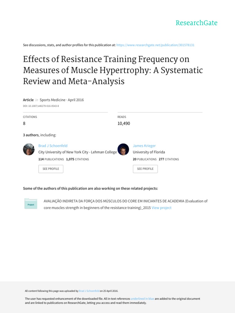 Effects of Resistance Training Frequency On Measures of Muscle ...