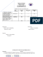 Summative Test in Mathematics