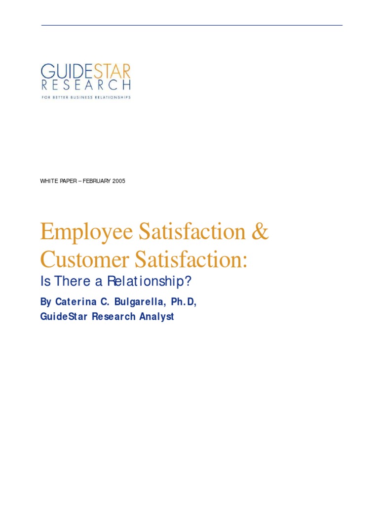 Employee Satisfaction and Customer Satis PDF | PDF | Business ...