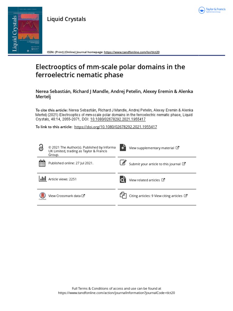 Electrooptics of Mm-Scale Polar Domains in The Ferroelectric Nematic ...