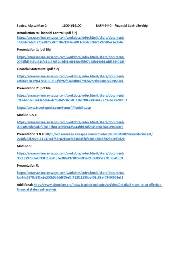 Financial Controllership Syllabus | PDF | Business | Finance & Money ...