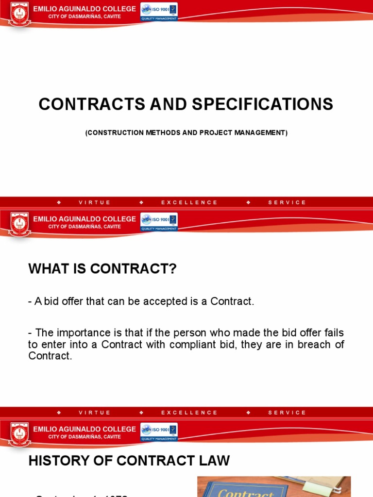 Construction Contracts and Specifications | PDF | Business Law | Civil ...