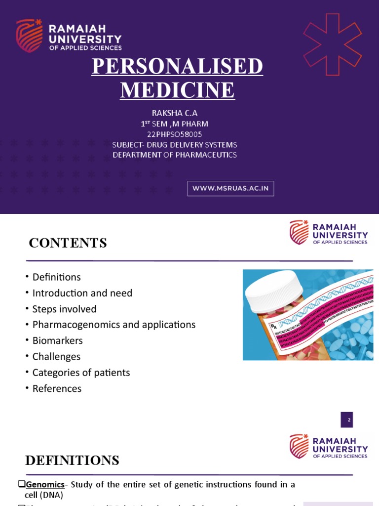 Personalised Medicine Sem1 | PDF | Personalized Medicine | Pharmacogenomics