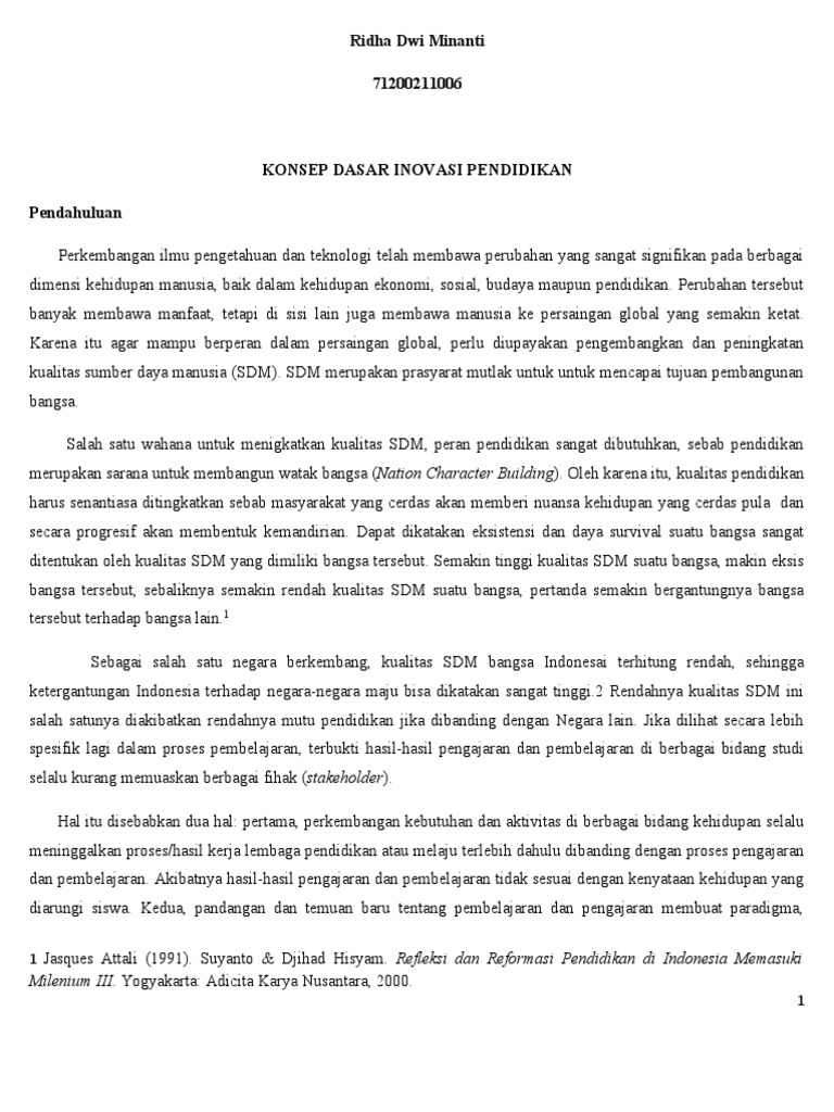 Inovasi Pendidikan untuk Kualitas Pembelajaran | PDF