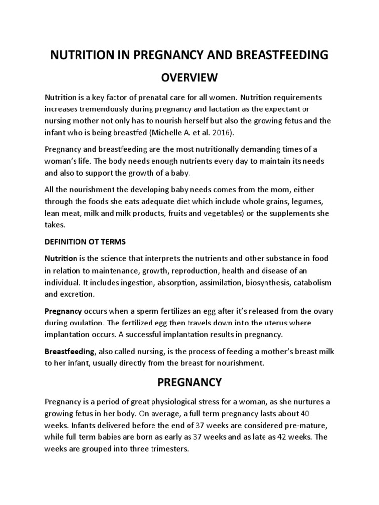 NUTRITION IN PREGNANCY AND BREASTFEEDING Ogbonna ADAKRISTI PDF