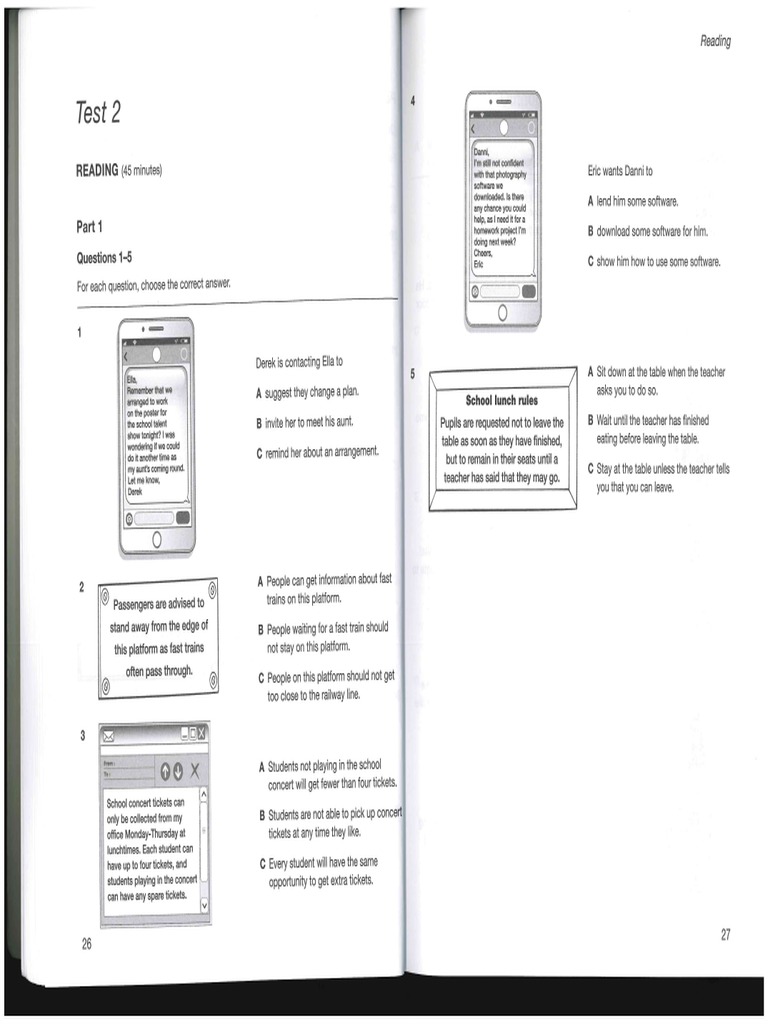 B1 Preliminary FS 1 Test 2 RWL | PDF