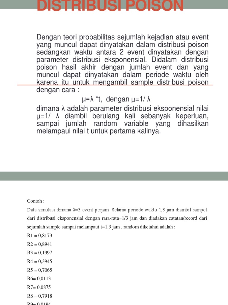 Contoh Soal Distribusi Poisson | PDF | Metode & Bahan Ajar | Sains ...