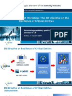 EU Directive on Resilience of Critical Entities Workshop