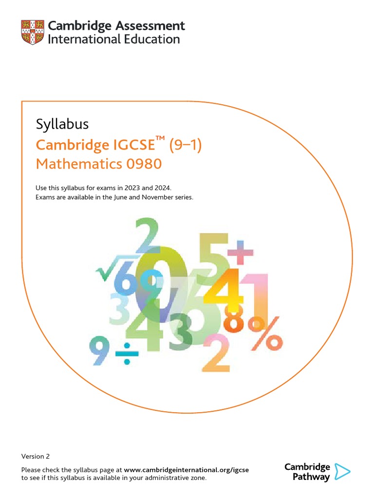 2023 2024 Syllabus PDF PDF Mathematics Learning