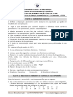 Estatística I - Conceitos Básicos e Medidas de Tendência Central