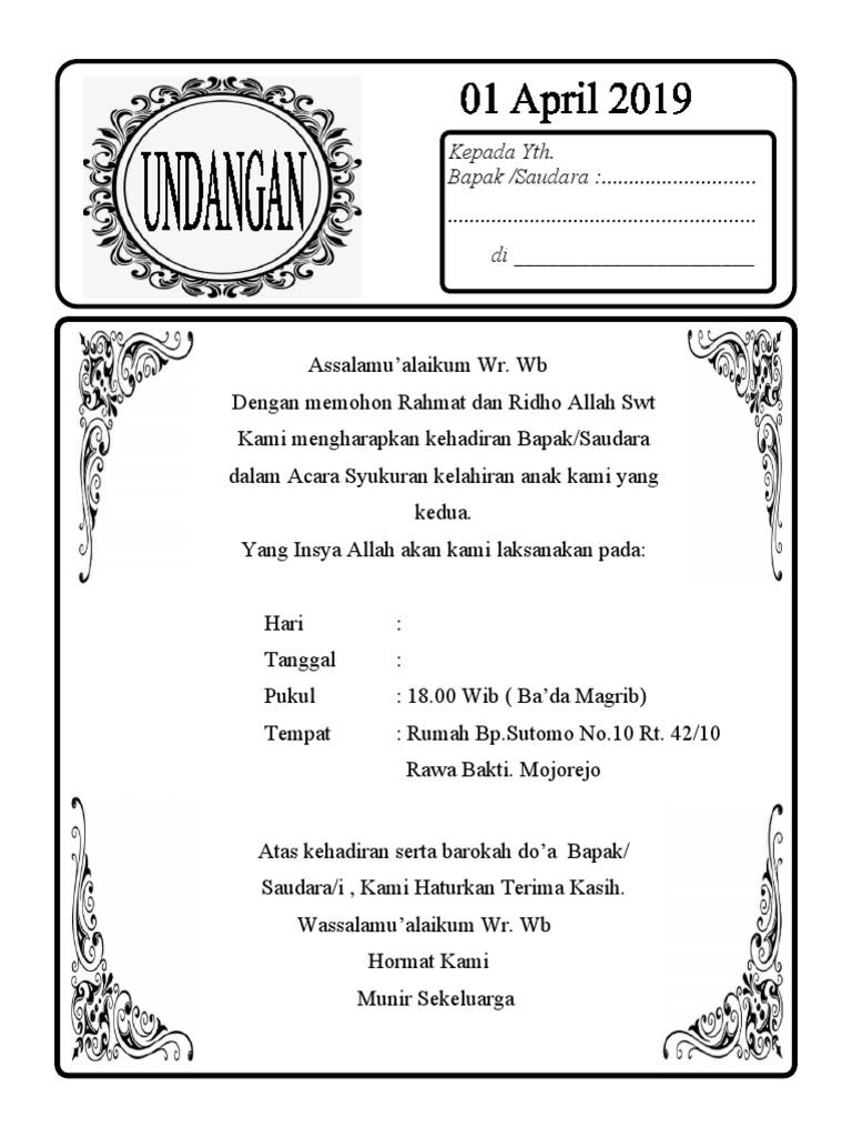 Undangan Tahlil 2 | PDF