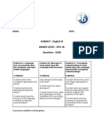 English B HL June 2021 Exam WRITING