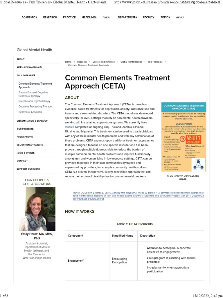 CETA Approach | PDF | Substance Abuse | Mental Health