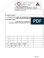 Method Statement For Installation and Testing of Control Cables