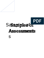 Assessment Samples & Lesson Plans for Student Progress