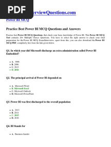 Power Bi MCQ