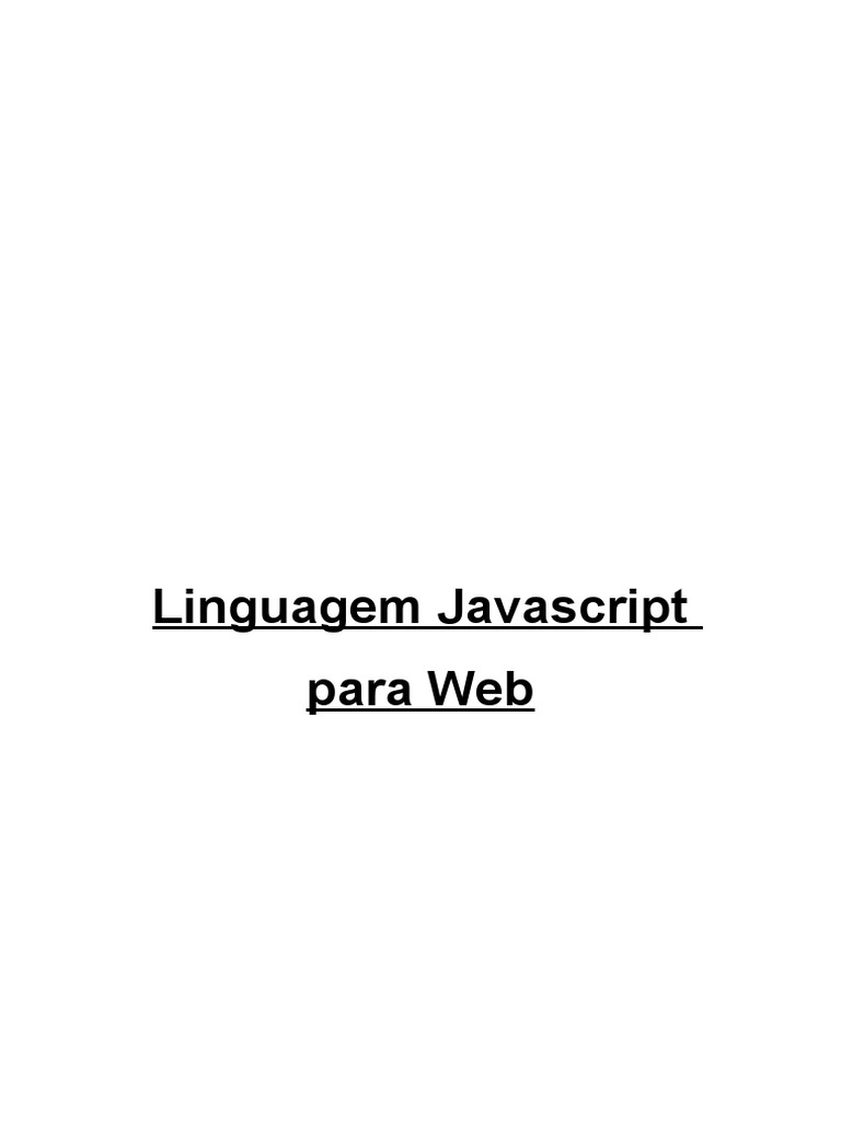 Apostila Linguagem JavaScript para Web - EFG | PDF | Script Java ...