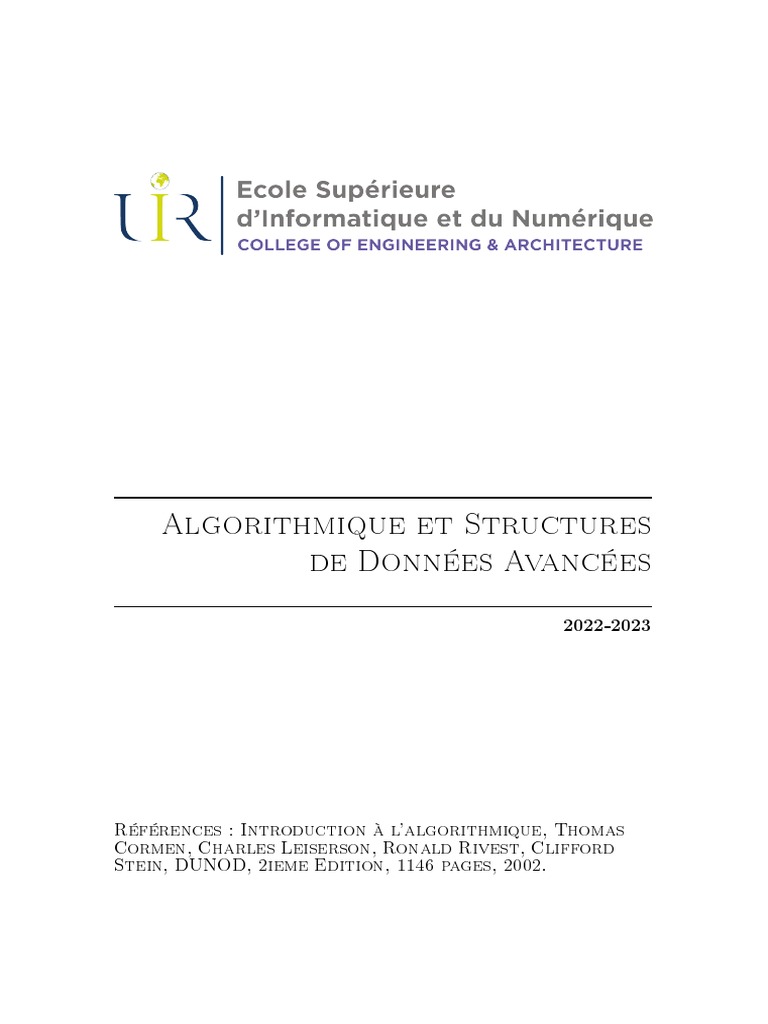 Algorithmique et Structures Avancées | PDF | Programmation informatique ...