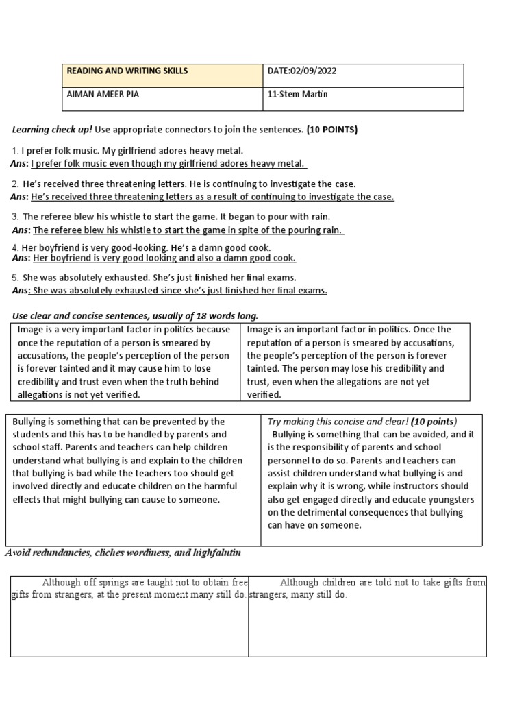 Enhancing Reading and Writing Skills | PDF | Bullying | Social Psychology