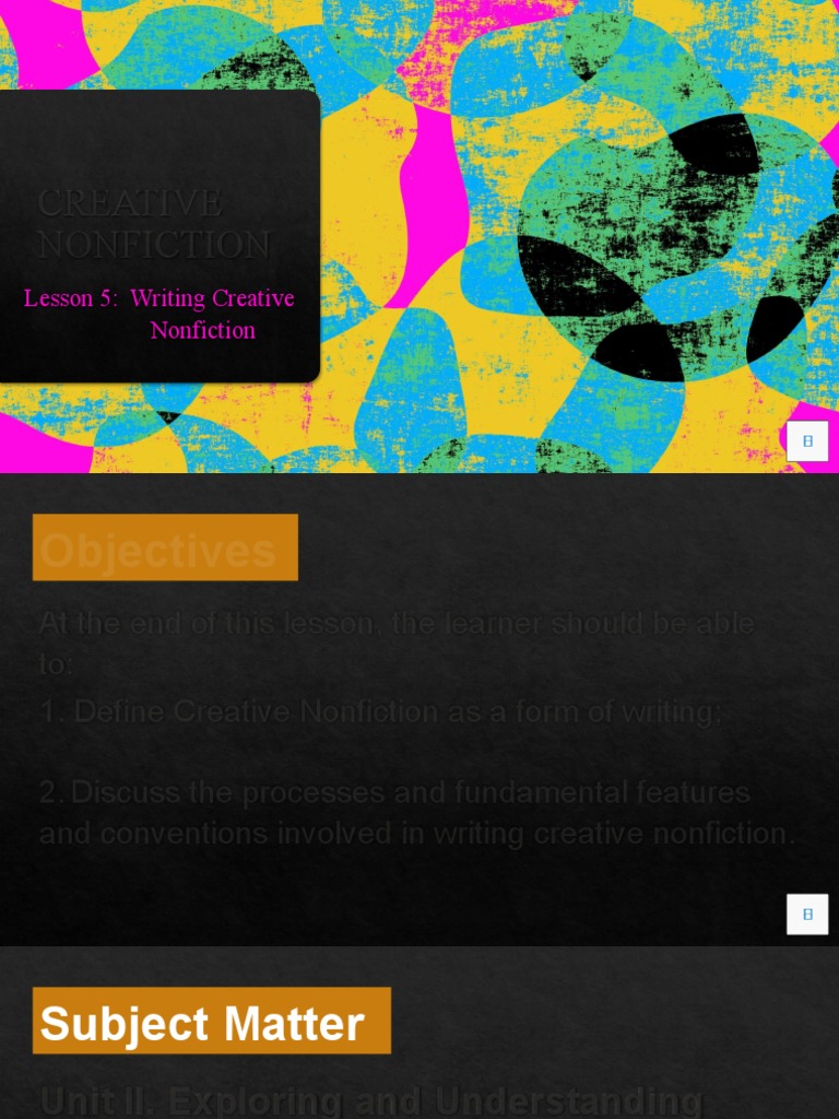 CNF Lesson 5 Writing CNF | PDF | Creative Nonfiction | Knowledge