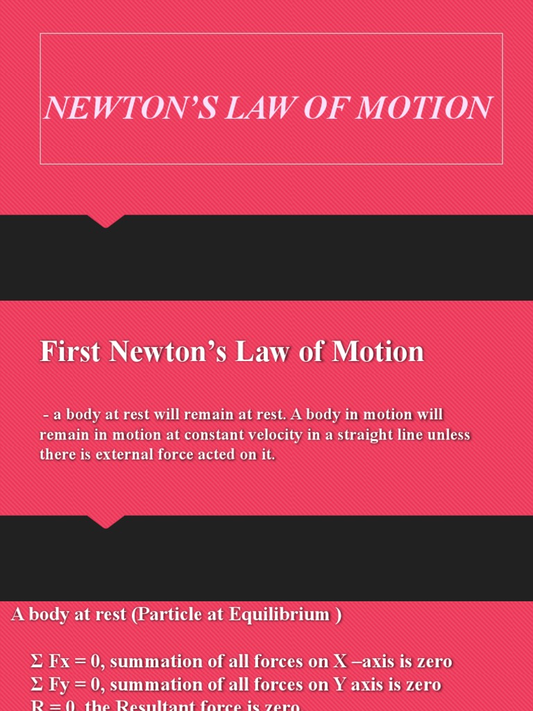 Newton's Law of Motion1st and 2ND PDF Force Quantity
