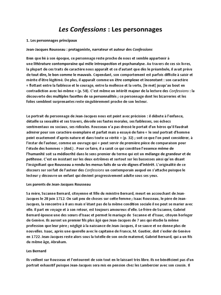 Les Confessions | PDF | Jean-Jacques Rousseau