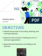 Staffing: Recruiting, Selecting and Training Employees
