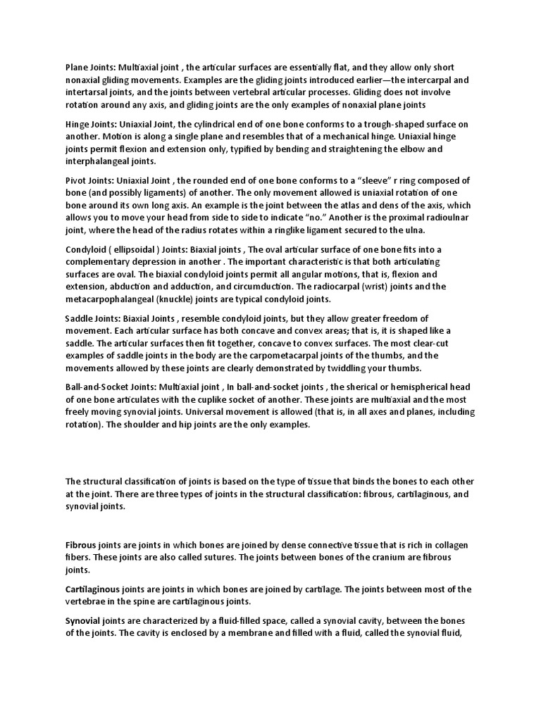 Classification and Types of Body Joints A Breakdown of Pivotal