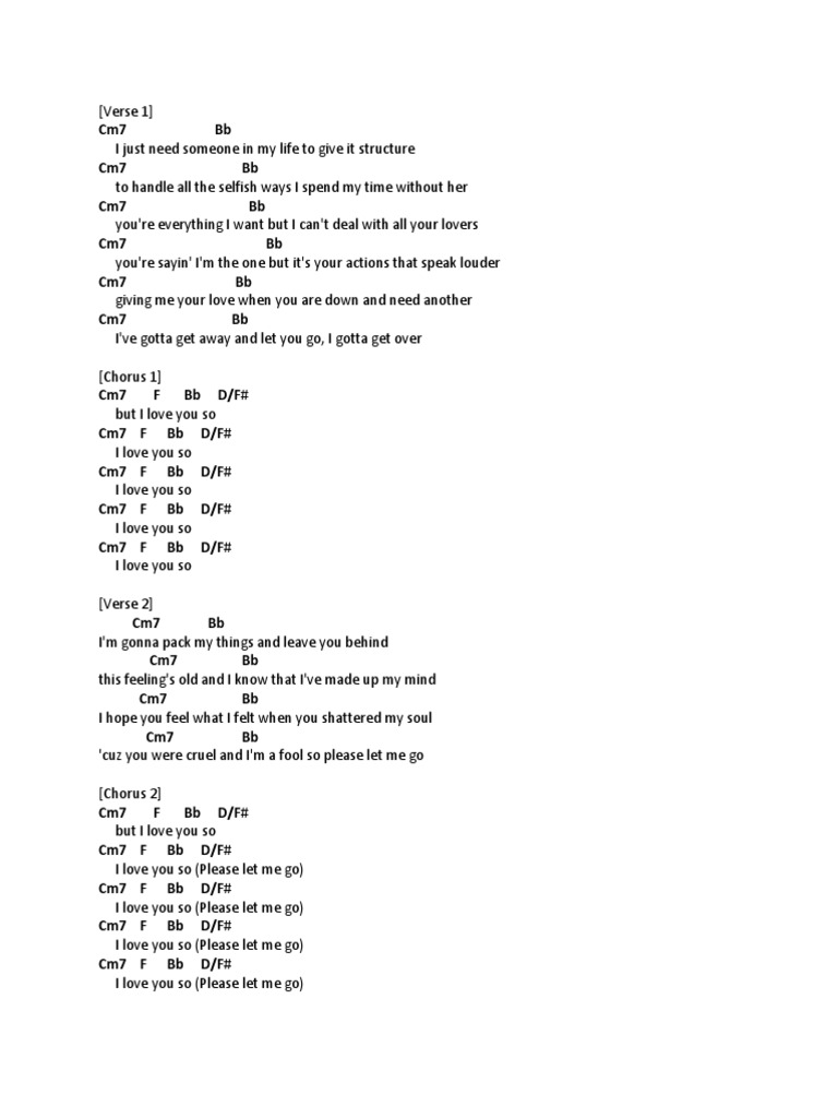 I love you so chords pdf