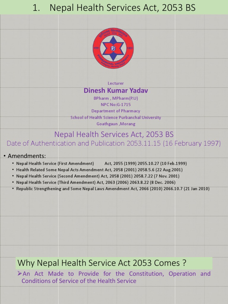 Nepal Health Service Act 2053 BS PDF Employment Pension