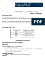 Conteúdos AV 1 1° Trim 2023 - 3º Ano PDF