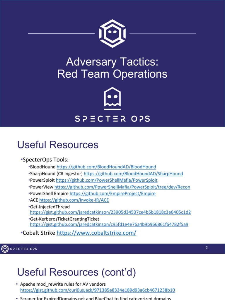 Red Team Tools and Resources Guide | PDF | Active Directory | Computing