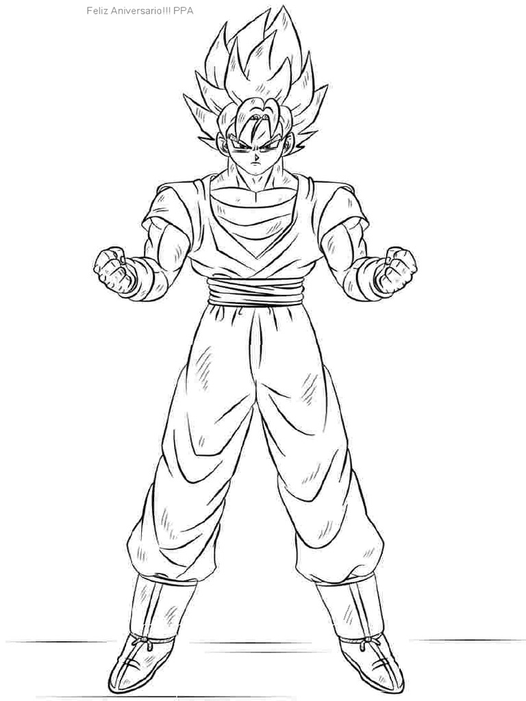Goku Super Saiyan Coloring Page | PDF