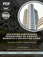 Advanced Certificate Programme On Capital Markets & Securities Laws