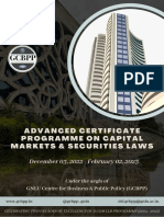 Advanced Certificate Programme On Capital Markets & Securities Laws