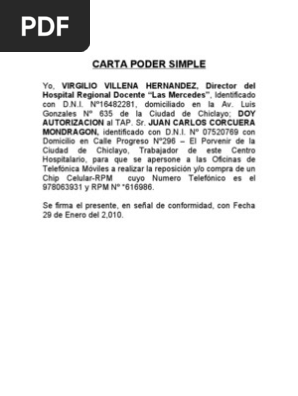 Carta Poder Simple