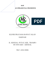 SOP Standar Oprasional Prosedur: Klinik Pratama Rawat Jalan Sakinah Jl. Kendal - Putat, Kel. Trompo RT.03/01 KEC - KENDAL