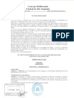 Ordenanza #1804 - Créase en La Municipalidad de Río Segundo El Juzgado Administrativo Municipal de Faltas